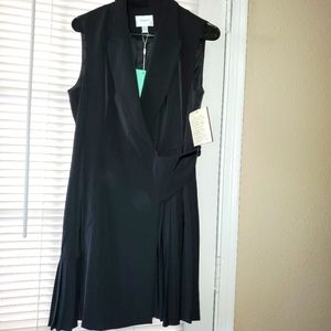 Jovonna London Black Wrap around Sleeveless Dress 8 NWT